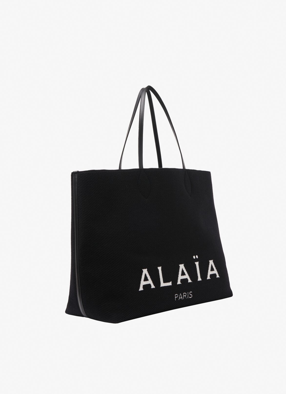 Small knit tote bag ALAÏA BLACK SMALL KNIT TOTE BAG